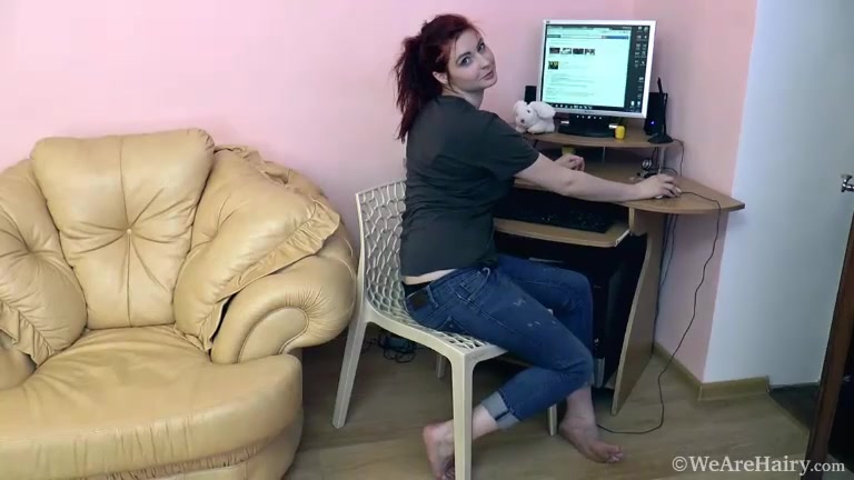 Promesita wearing glasses strips naked and plays - Compilation - WeAreHairy