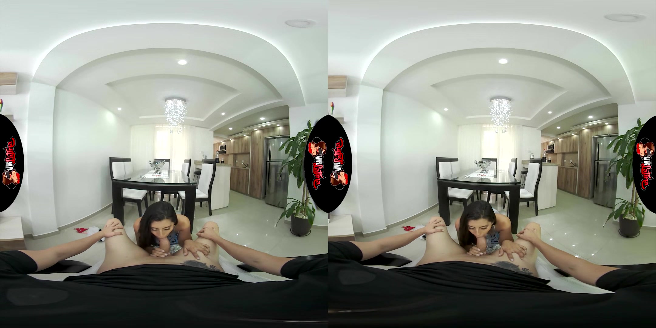 Bad Table Manners - Big Tit Latina Babe; Brunette Heels Kitchen Table Blowjob Doggy Style Missionary Cum Shot