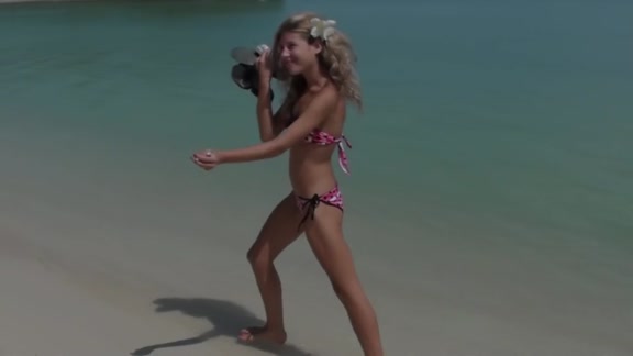 Curly babe at the beach