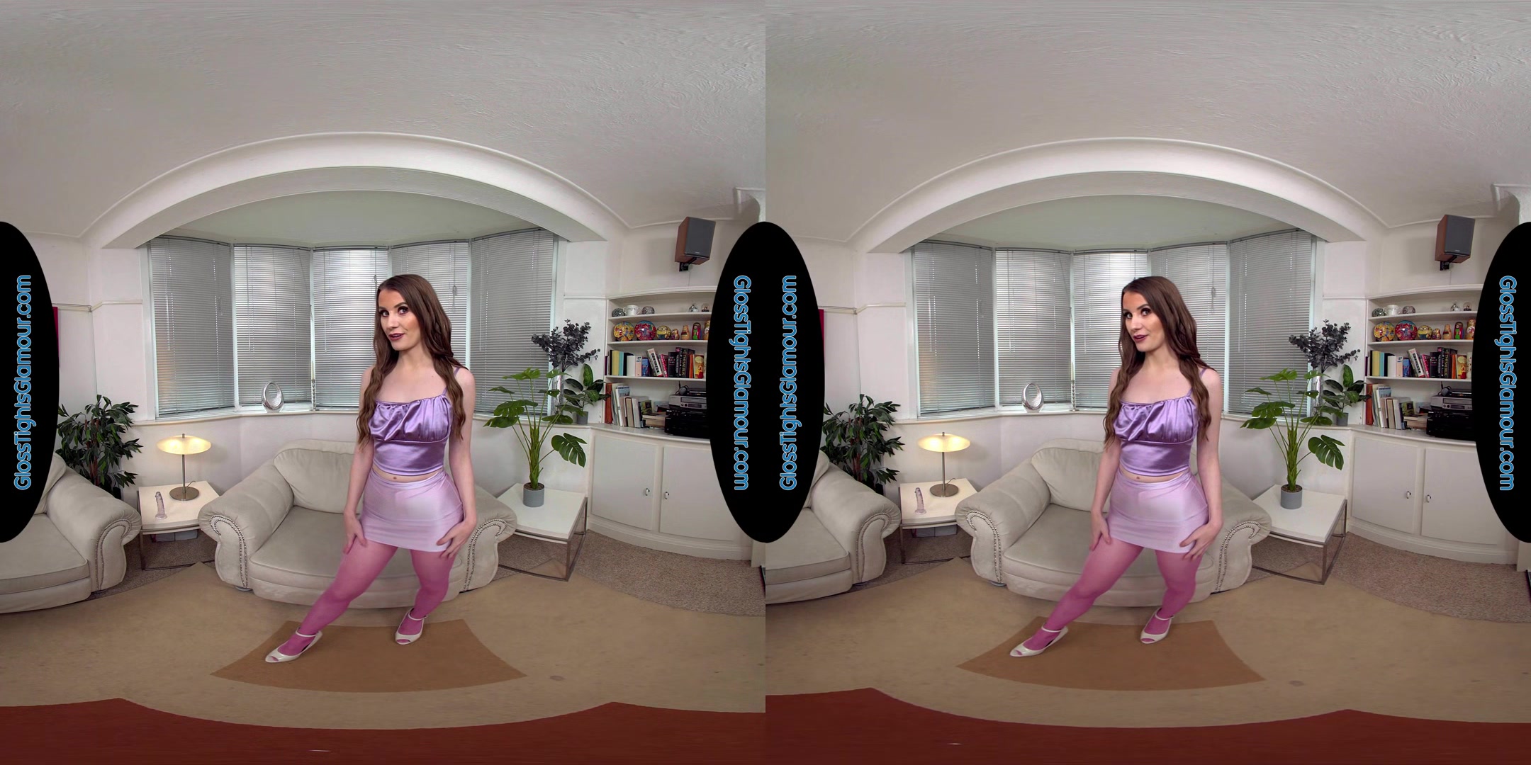 Brook Logan Pink Crotchless Glossy Legwear Treat Joi & Dildo - 8k Vr