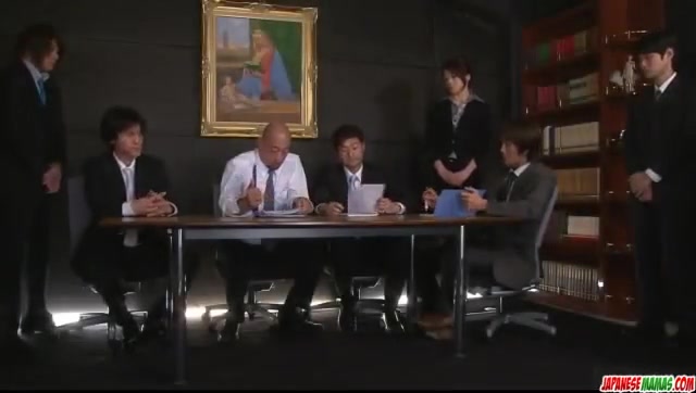 Dashing hardcore group sex with office lady, Maki - More at Japanesemamas.com