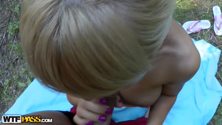 Angel stripteases in the forest