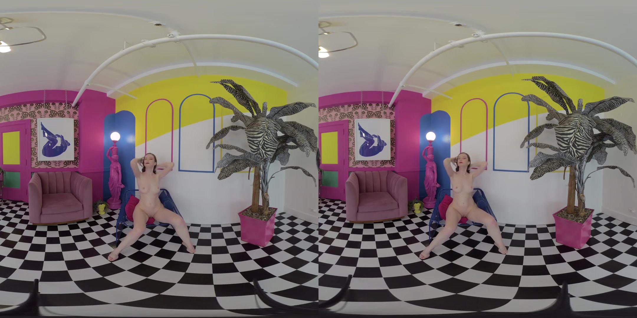 Vaporwave VR - Amateur Solo Model Teen Shaved Striptease