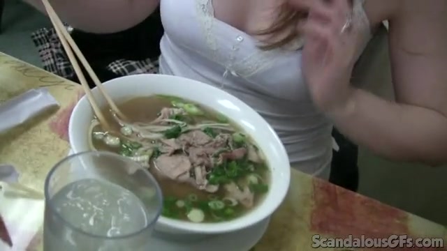 Hot Couple Enjoys In The Restaurant's Bathroom