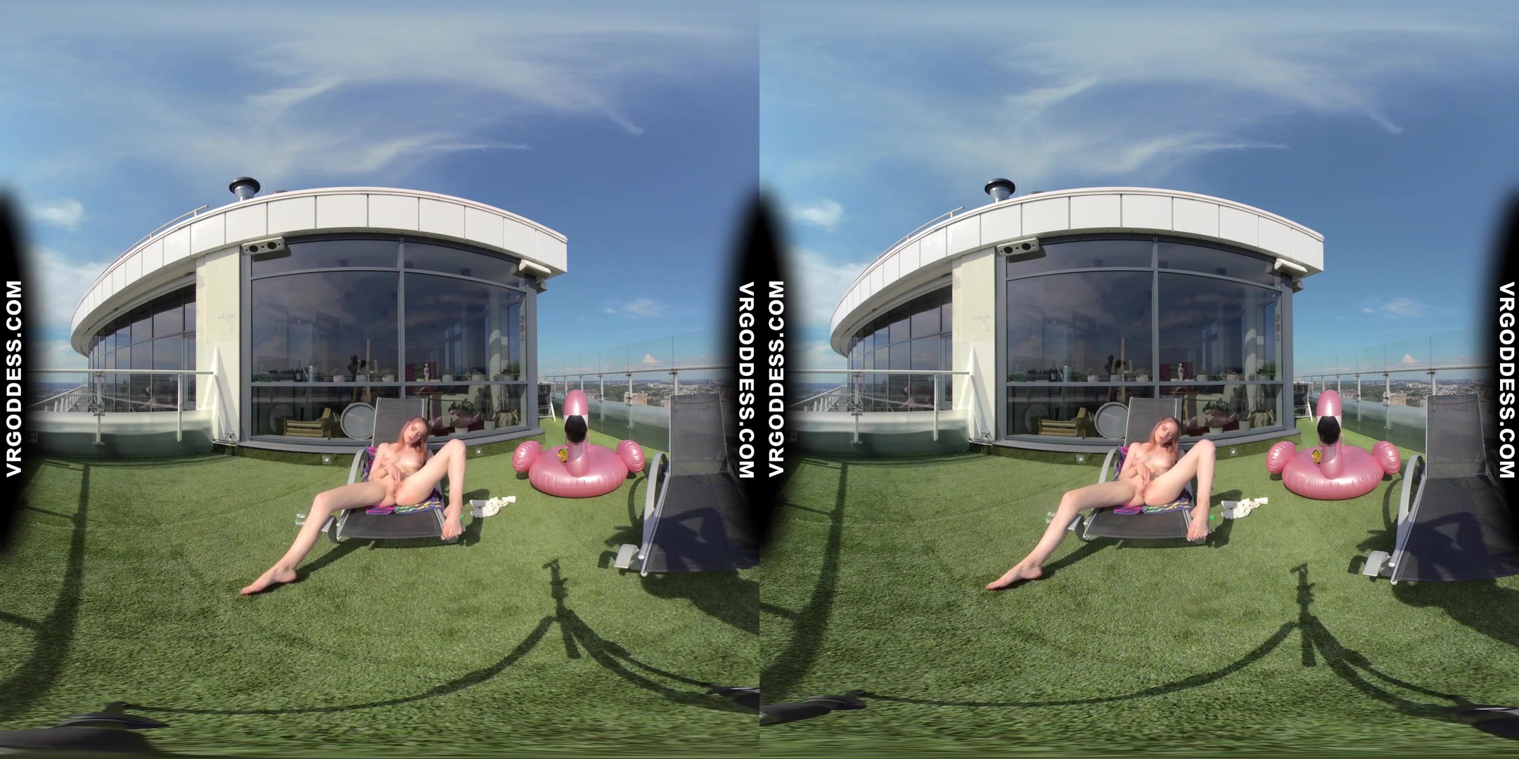 Summertime Naked Teen Sunbathing Babe Margarita Enjoying Herself In Bubbles In Sun