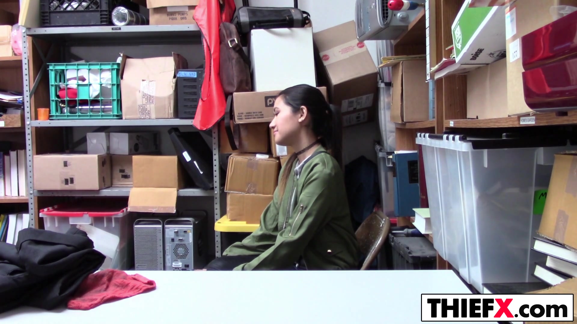 Asian Thief Jade Noir Gets Punished