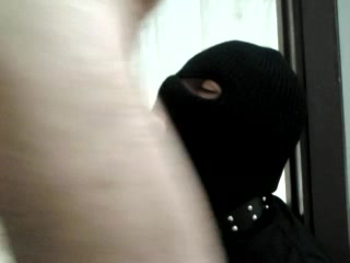 Slut wearing balaclava deep-throating my cock