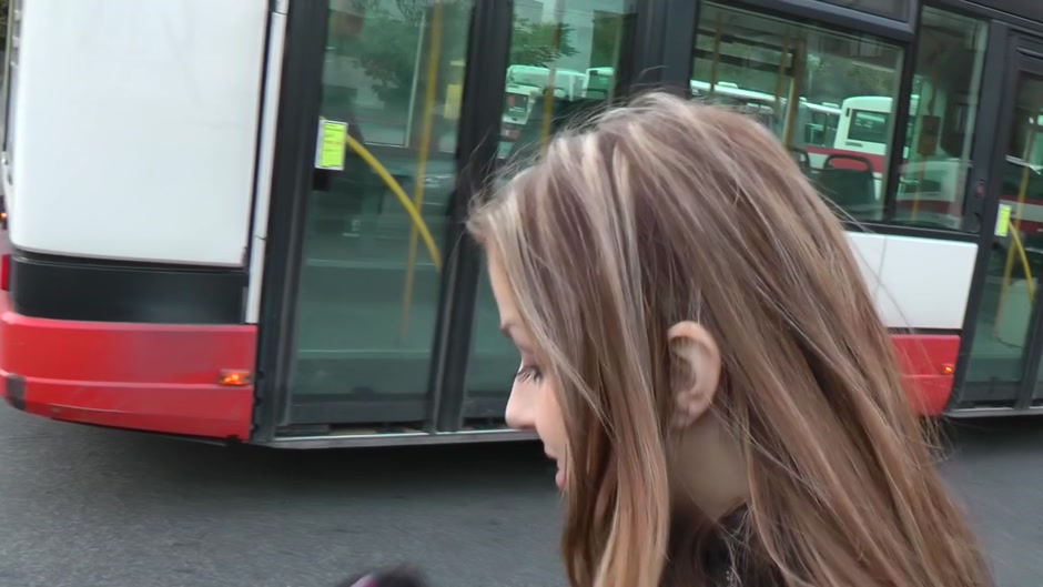 Cute gal sucks dick and fucks in some public space