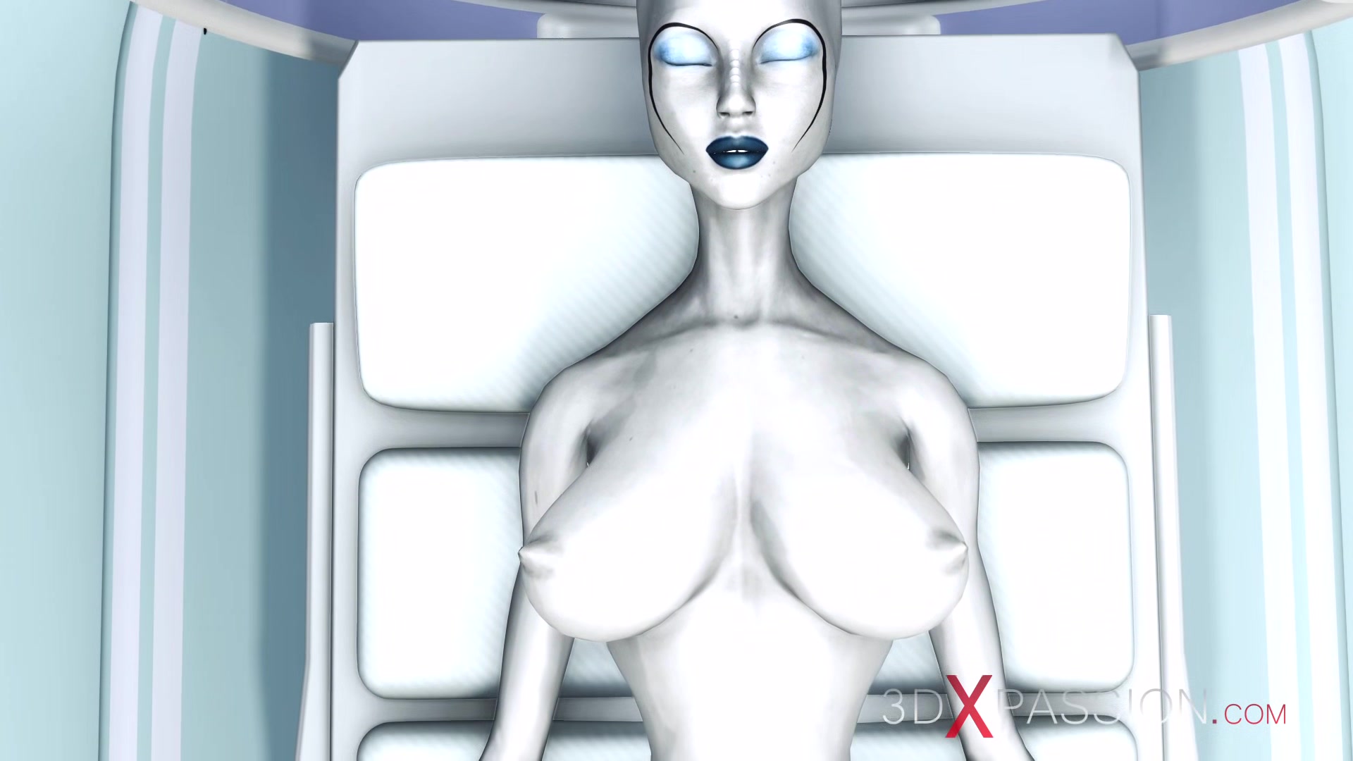 Hot sex! Sci-fi android fucks hard an alien in the surgery room in the space station