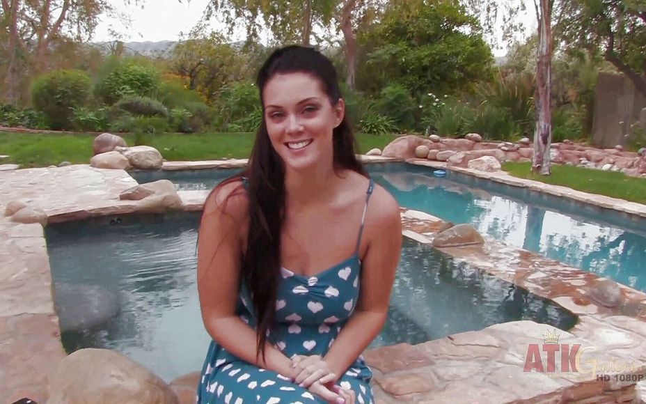 Buxom brunette Alison Tylor gets personal in this poolside interview.