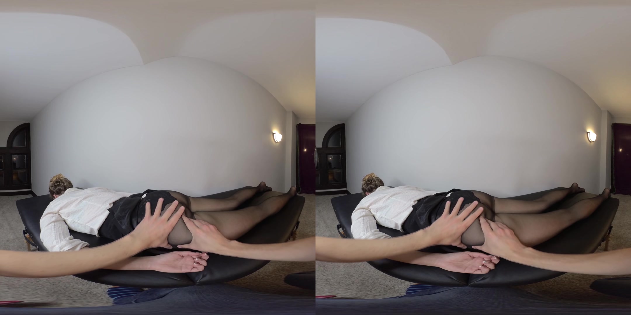 Inside Her Thoughts: Black Pantyhose Office Lady Massage - IntimoVR