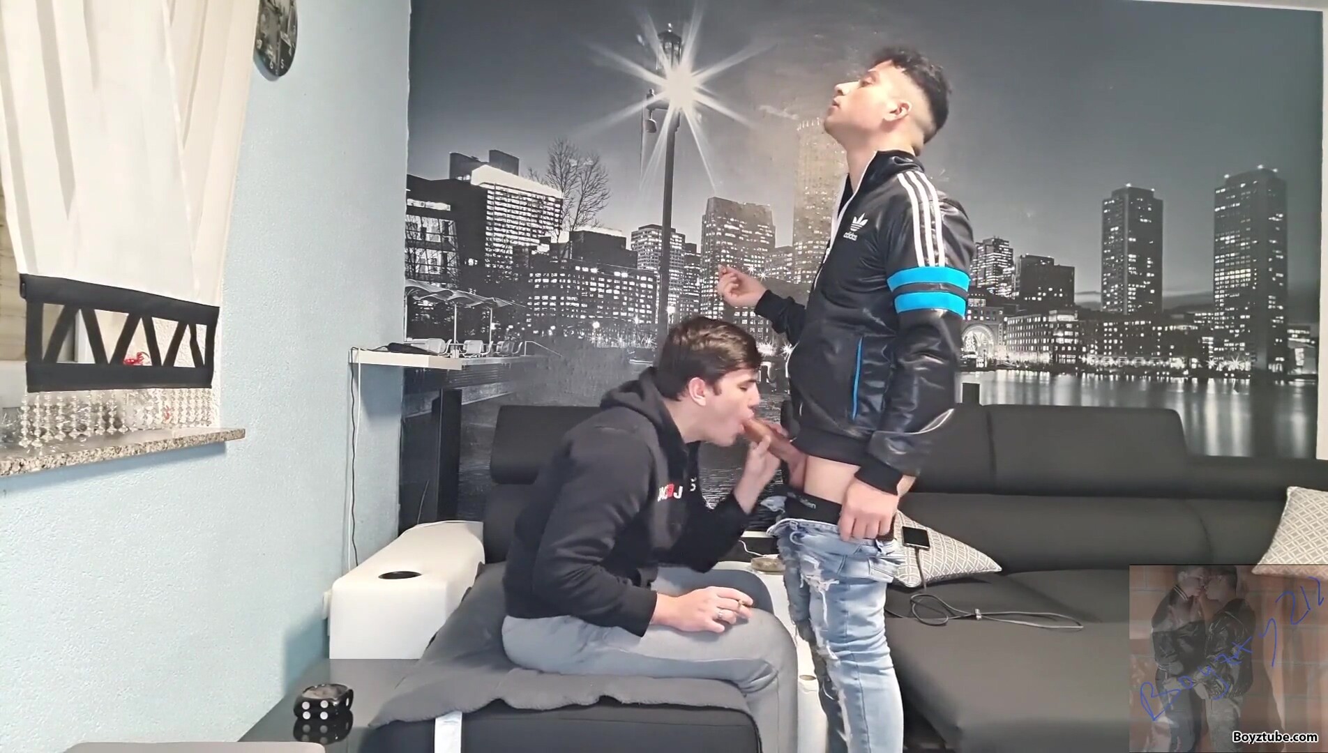 Smoking scally boy cock sucking