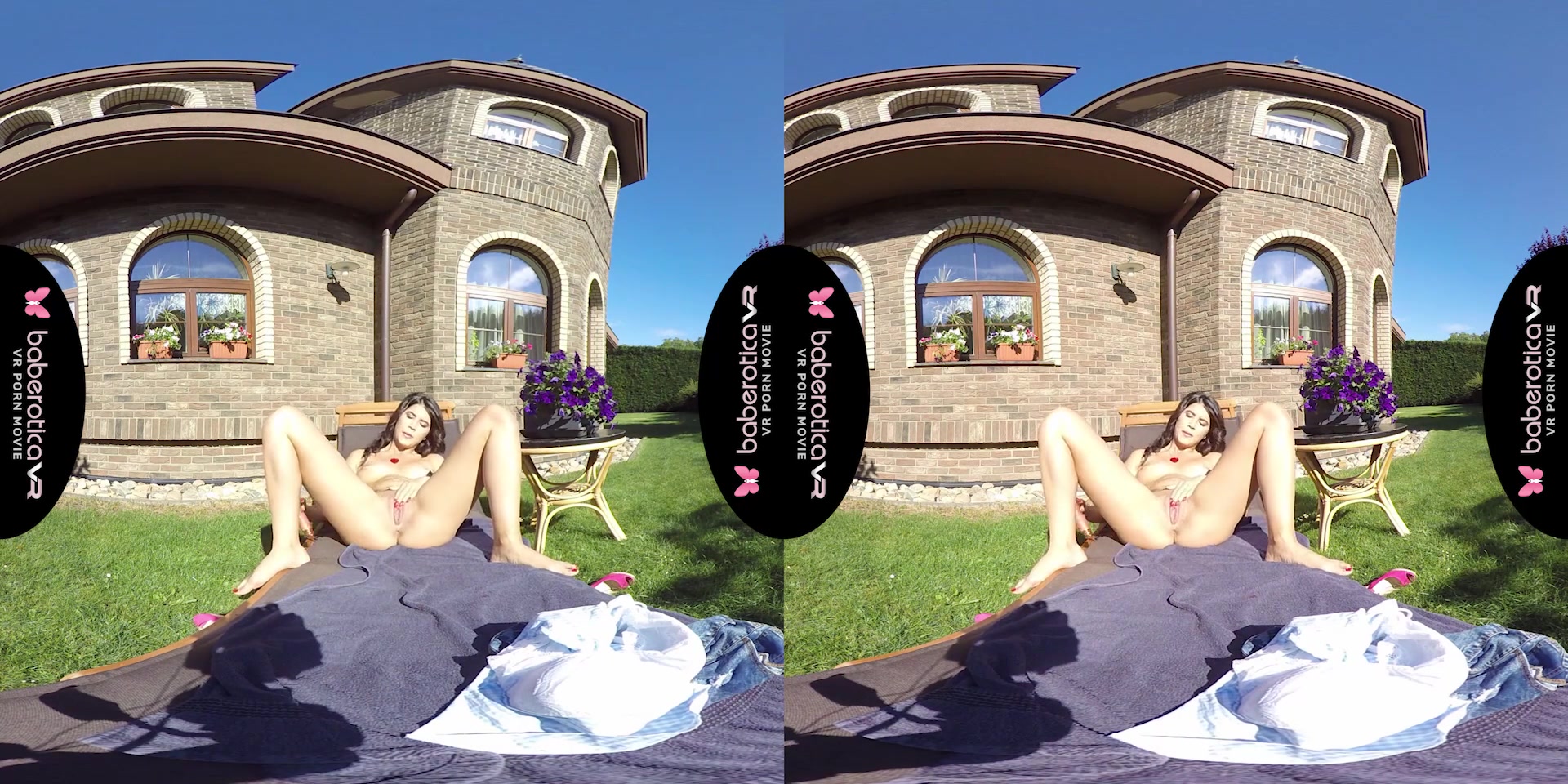 Lady Dee is in our back yard naked getting some sun - BaberoticaVR