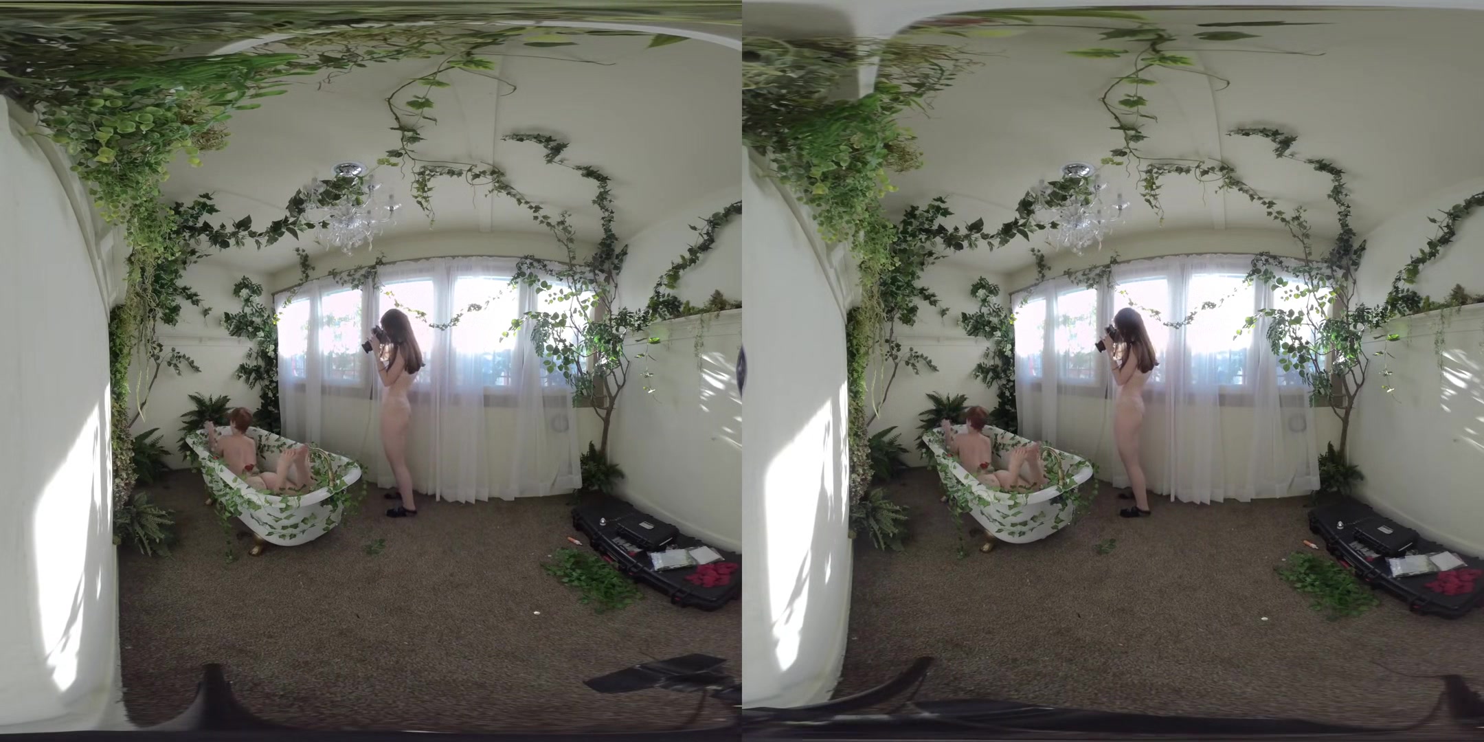 Garden Bath - Two Beautiful Babes Teasing 3D Porn
