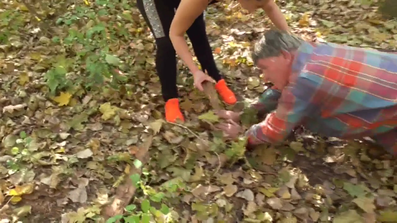 Long session in woods with grandpa pet slave - long version by Femdom Austria