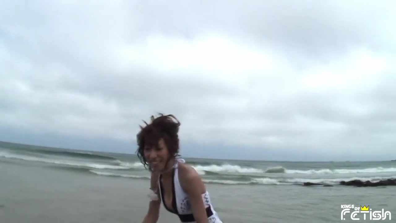 Busty Japanese Babe Blows A Hairy Cock Pov By The Sea
