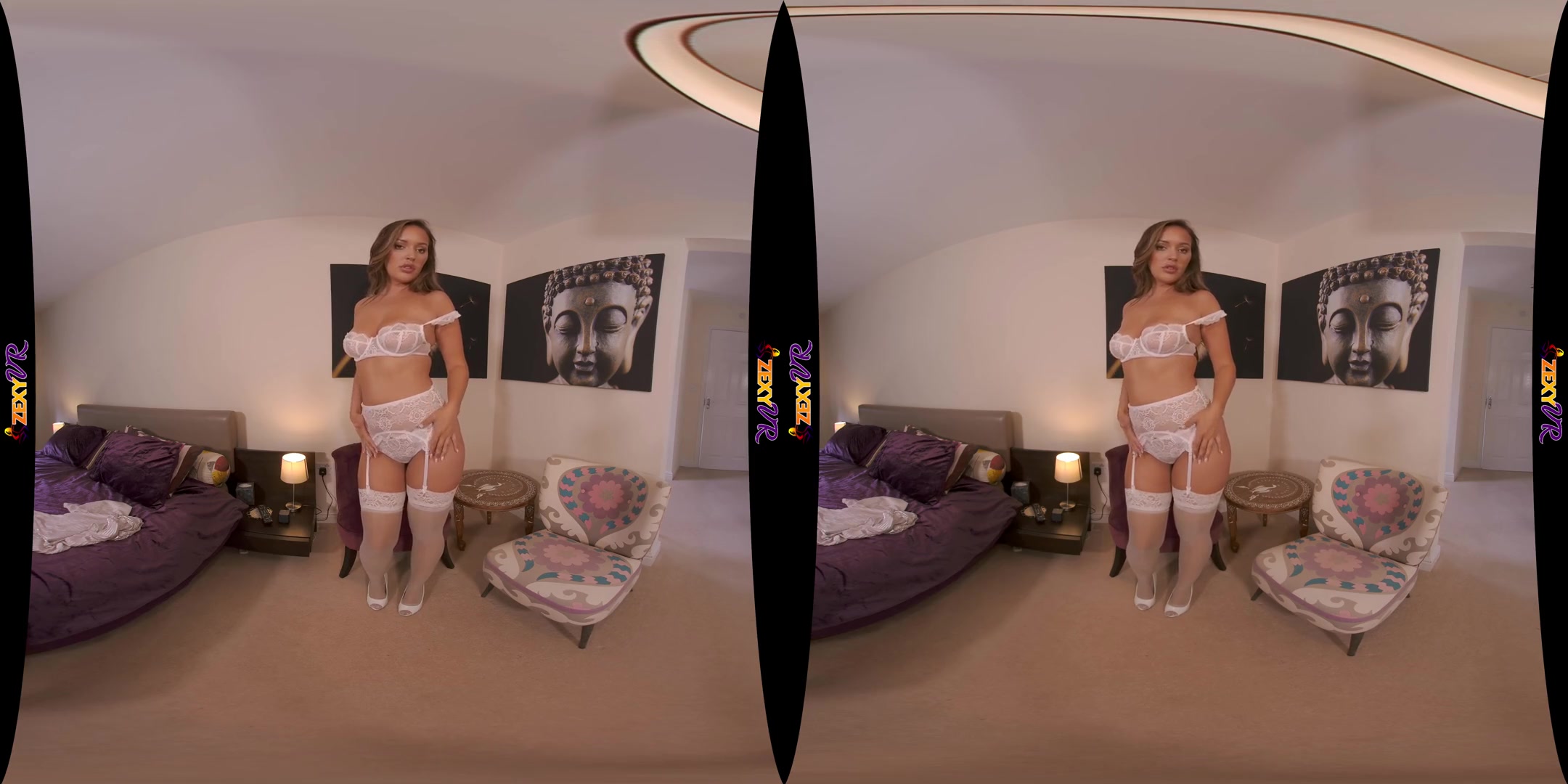 Splendid In Stockings - Big Tits Babe Stripping in a White Dress