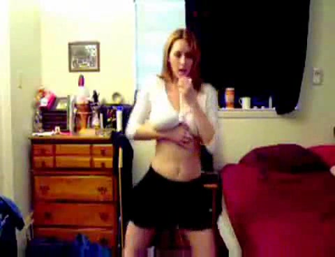 Playful young girl with amazing tits gets naked on web cam