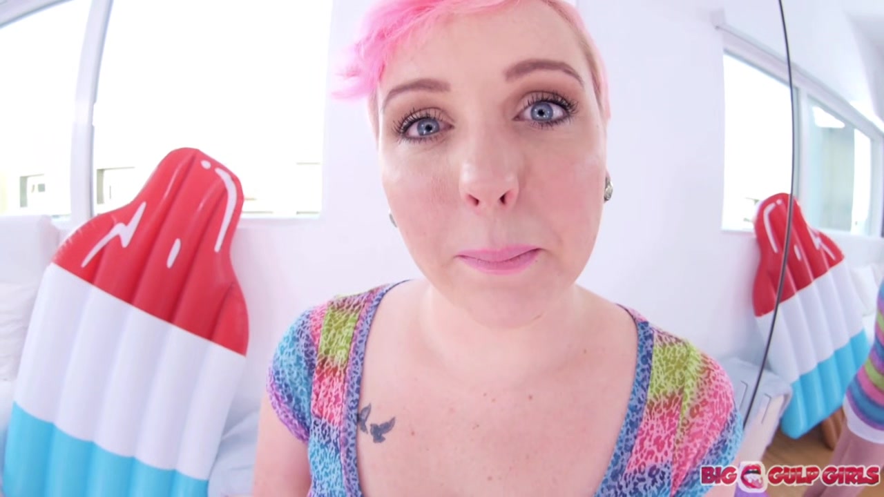 Big tits Miley May POV deepthroat and swallowing cum