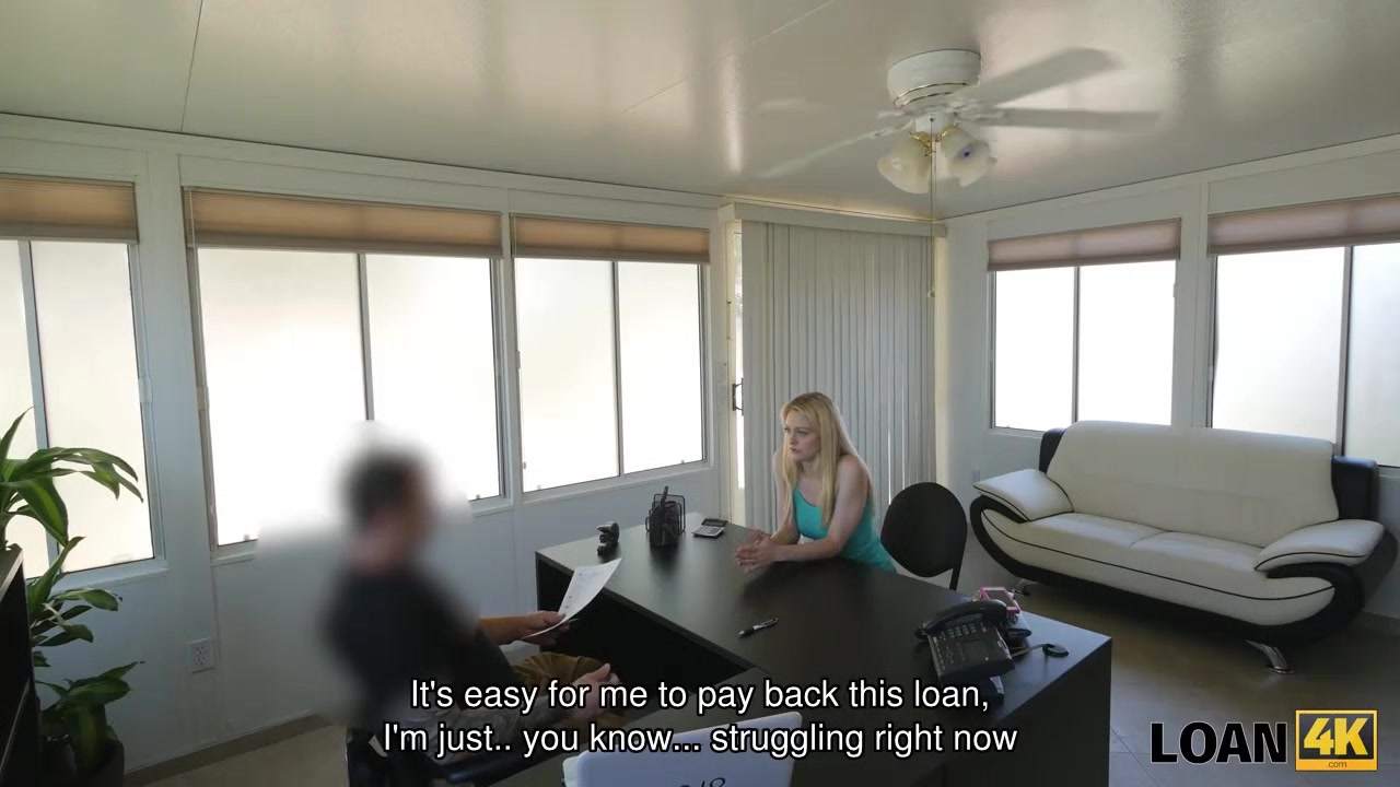 LOAN4K. Pretty blonde Allie Rae gladly gives her sissy to loan agent