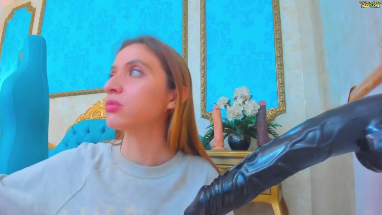 Slut Takes On Her New Giant Toy Throatfuck