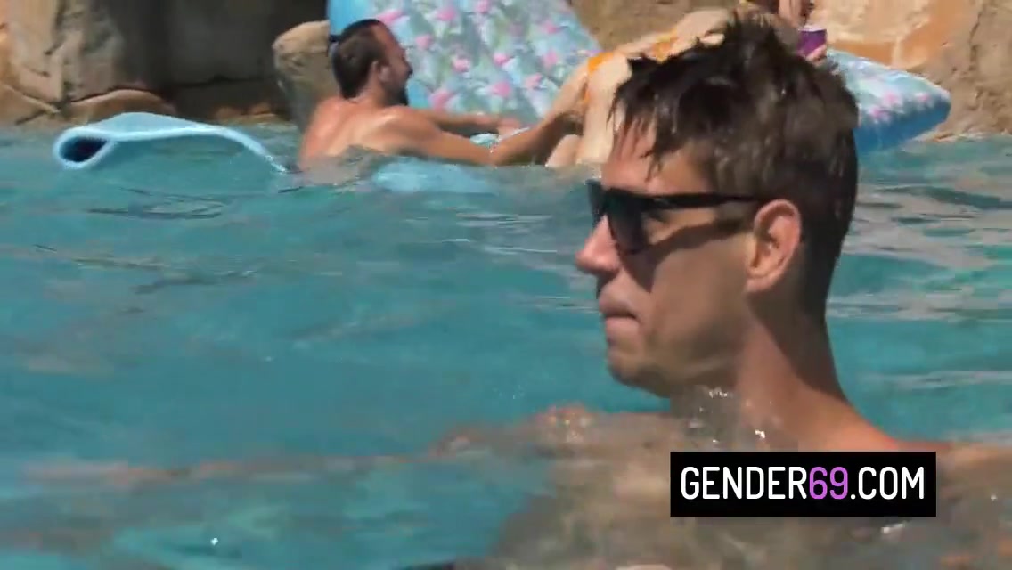 Tranny Orgy Pool Party - Khloe Kay, Michael Del Ray And Aubrey Kate