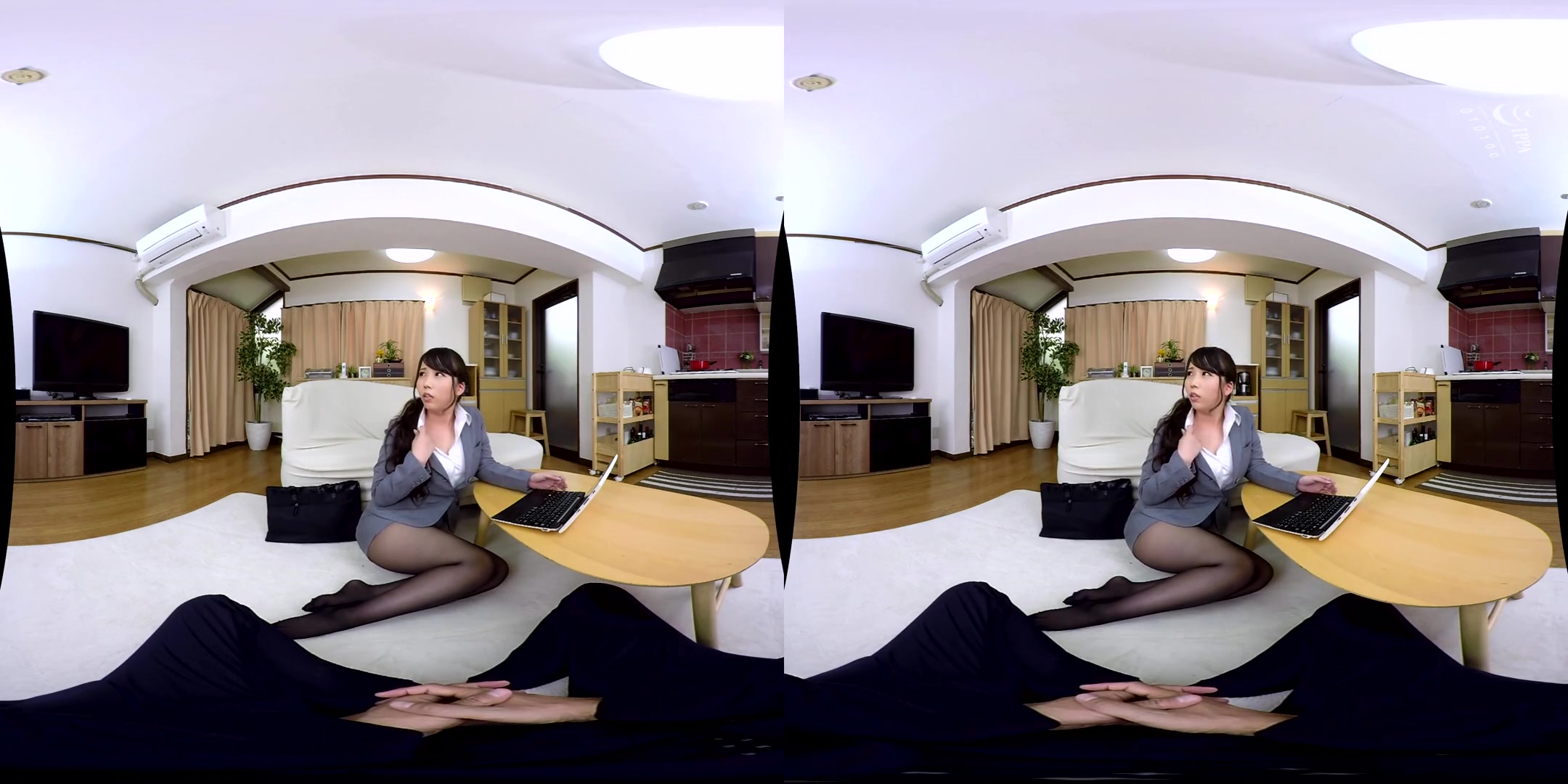 Your Loopy Female Boss is Wearing Pantyhose 1 - Nylons Footjob Asian