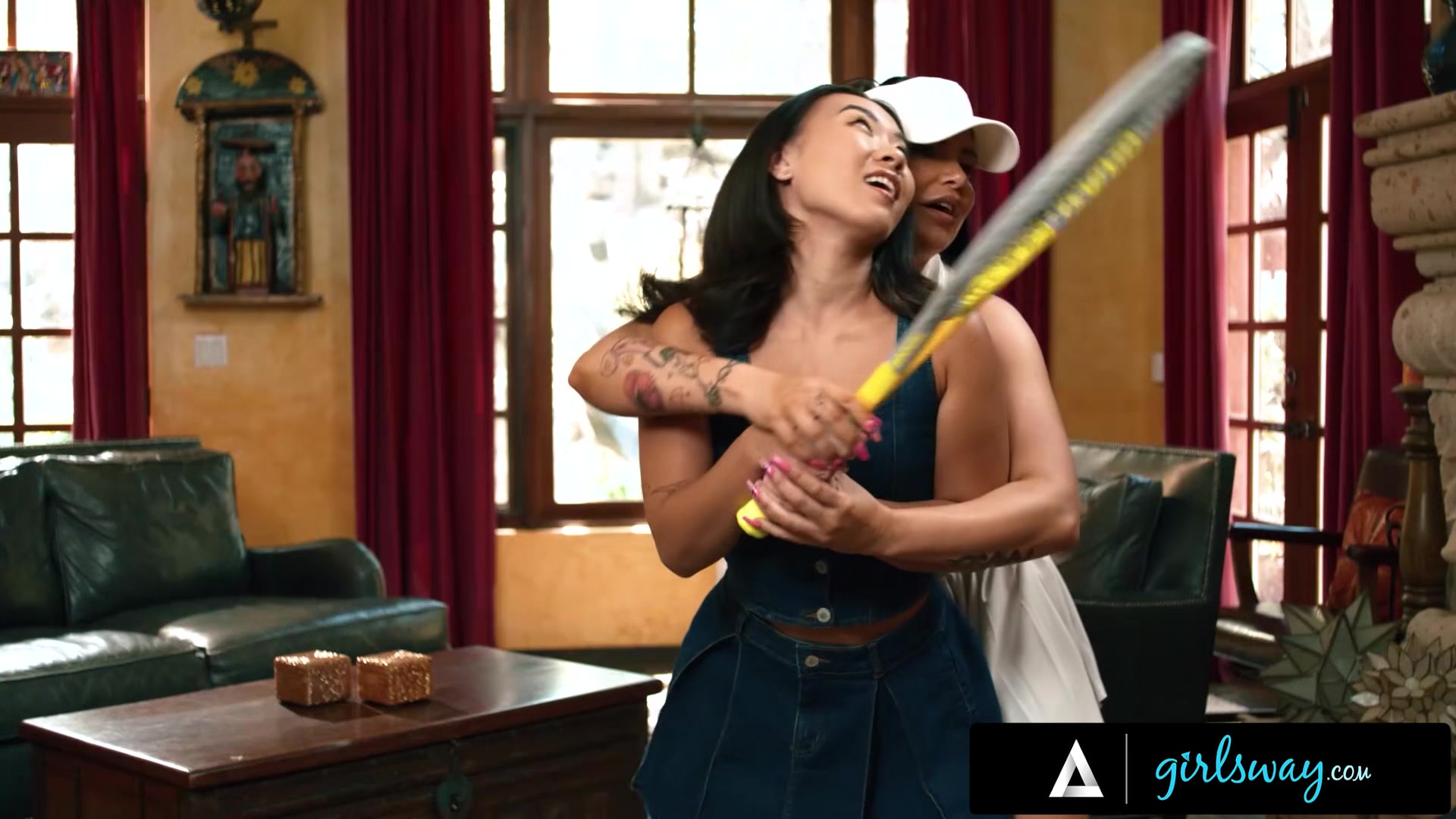 GIRLSWAY - Desperate MILF Romi Rain Find Ways To Teach Stepdaughter Kimmy Kimm How To Play Tennis