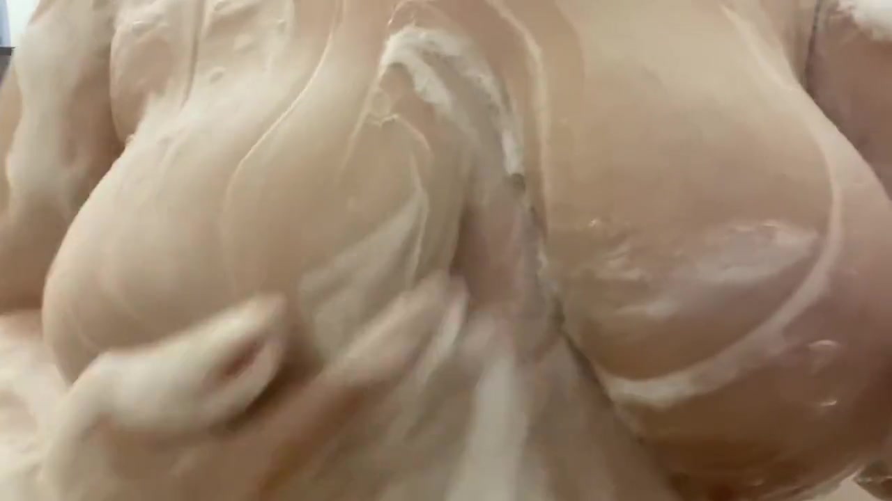 Bbw Soapy Natural Boobs Shower Wash