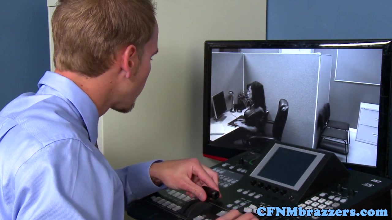 Busty office cfnm babes cockriding in trio
