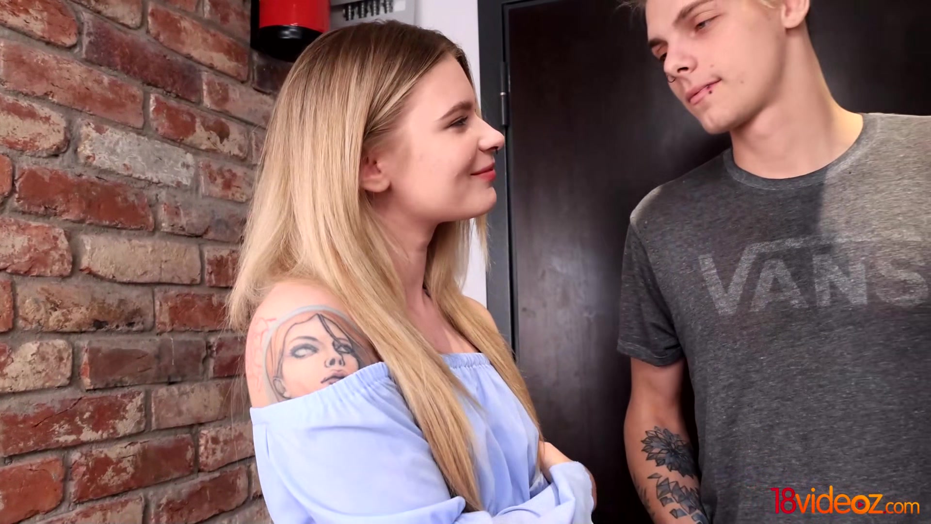 18 Videoz - Iris A - Pierced and tattooed teeny fuck