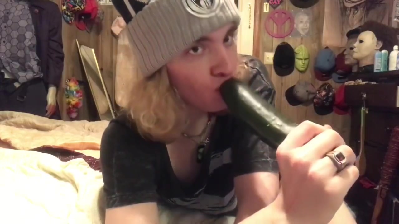 Trans Tgirl Cries In Pleasure From Giant Cucumber
