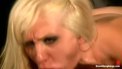 Hot Interracial Gangbang with Smoking Hot Blonde