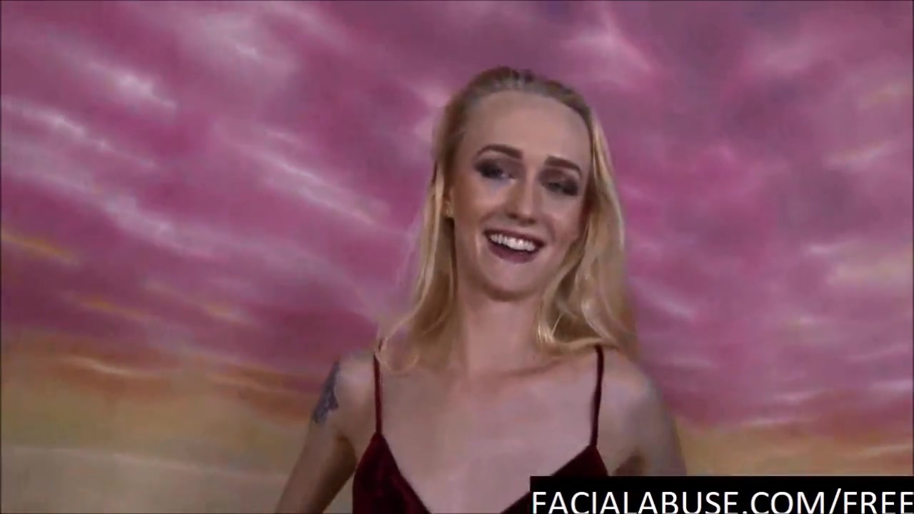 Skinny 19 year old blonde deep throats 2 big cocks