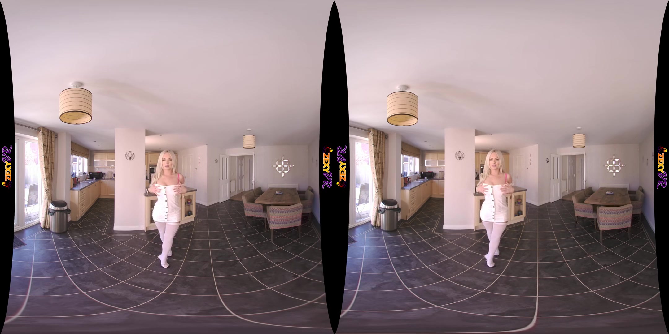 Feisty & Frisky - Big Tit Blonde Babe Virtual Reality Striptease