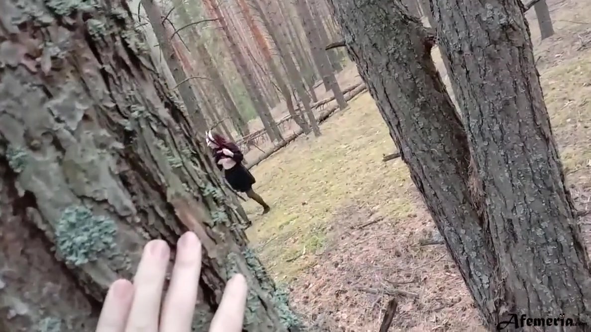 Horny Babe Caught In The Forest And Doggystyle Fucked