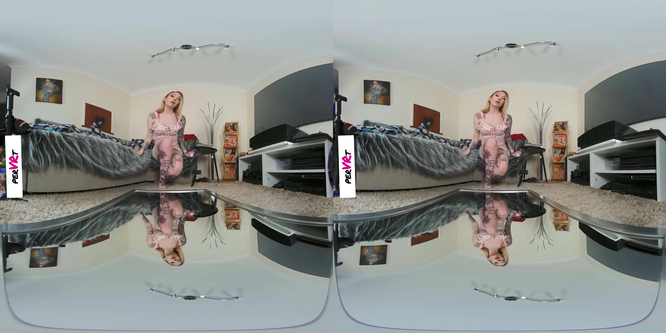 Busty Blonde Cums On The Mirror; Amateur Blonde VR Solo