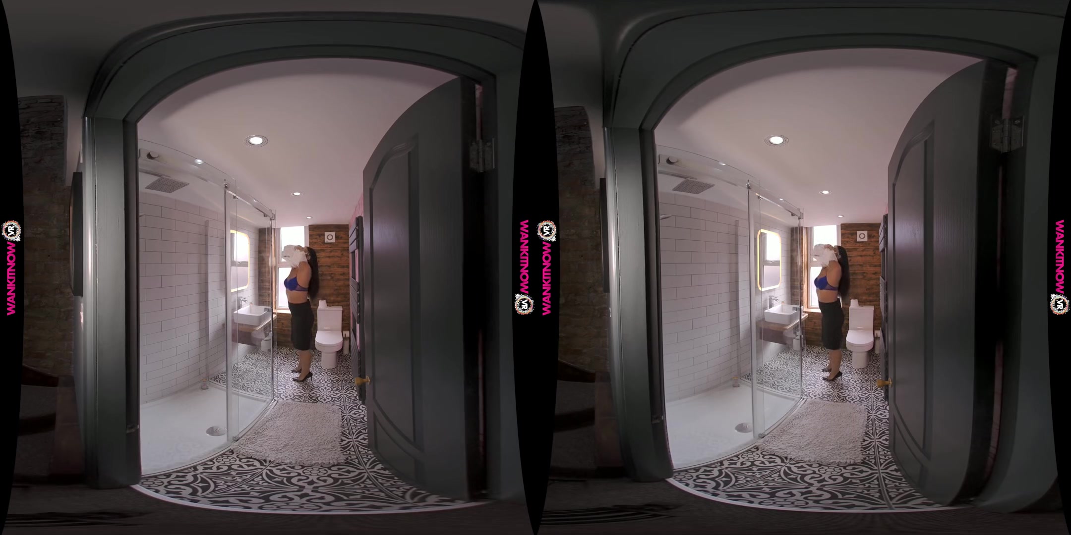Shower Voyeur - Sexy Brunette Amateur Striptease