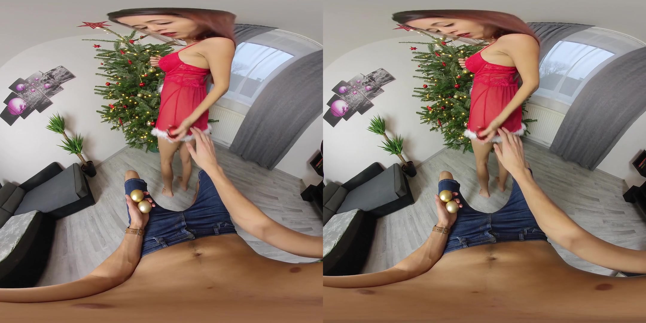 Merry Christmas - Big Tits Pornstar Blowjob and Reverse Cowgirl