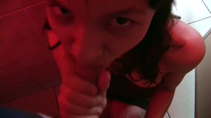 Angel sucks in the crap-house of the club