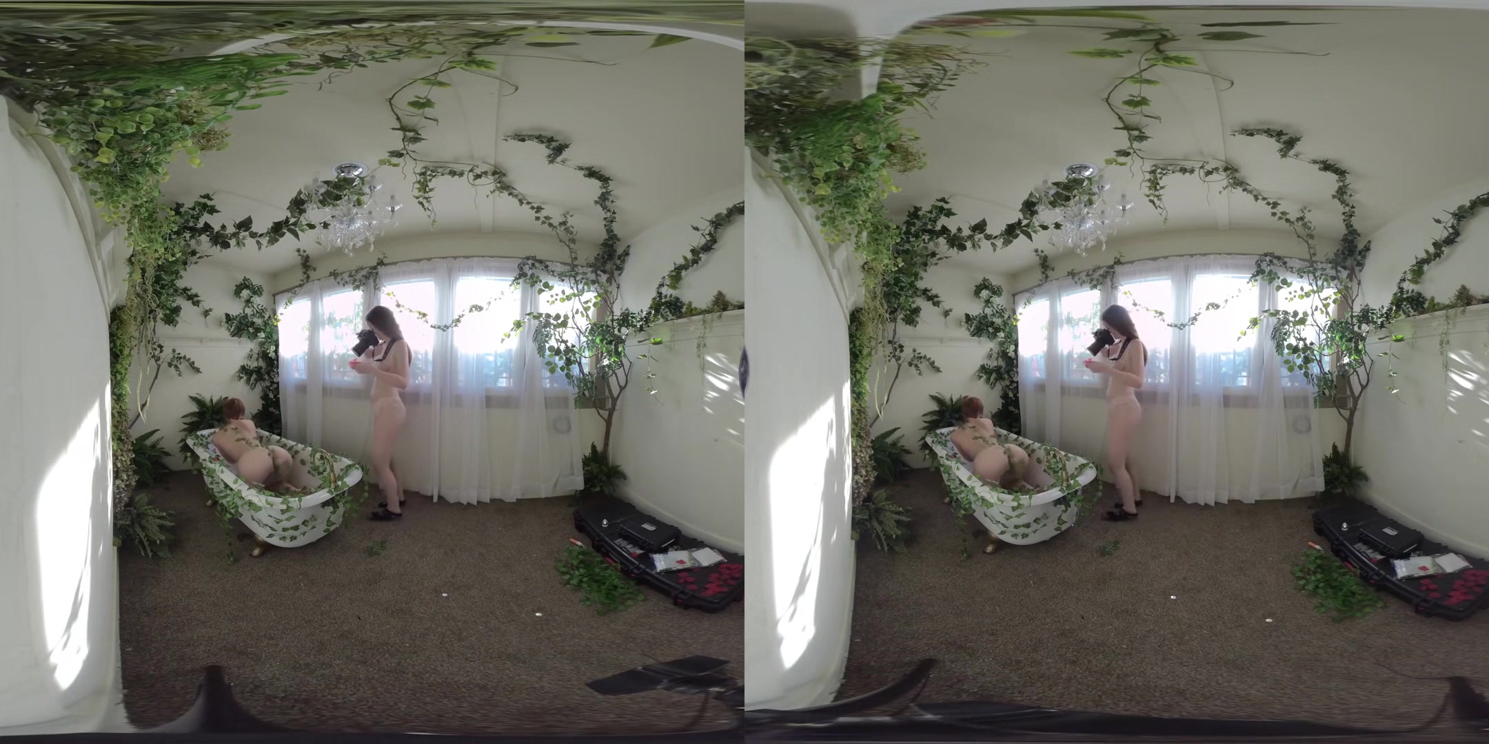 Garden Bath - Two Beautiful Babes Teasing 3D Porn