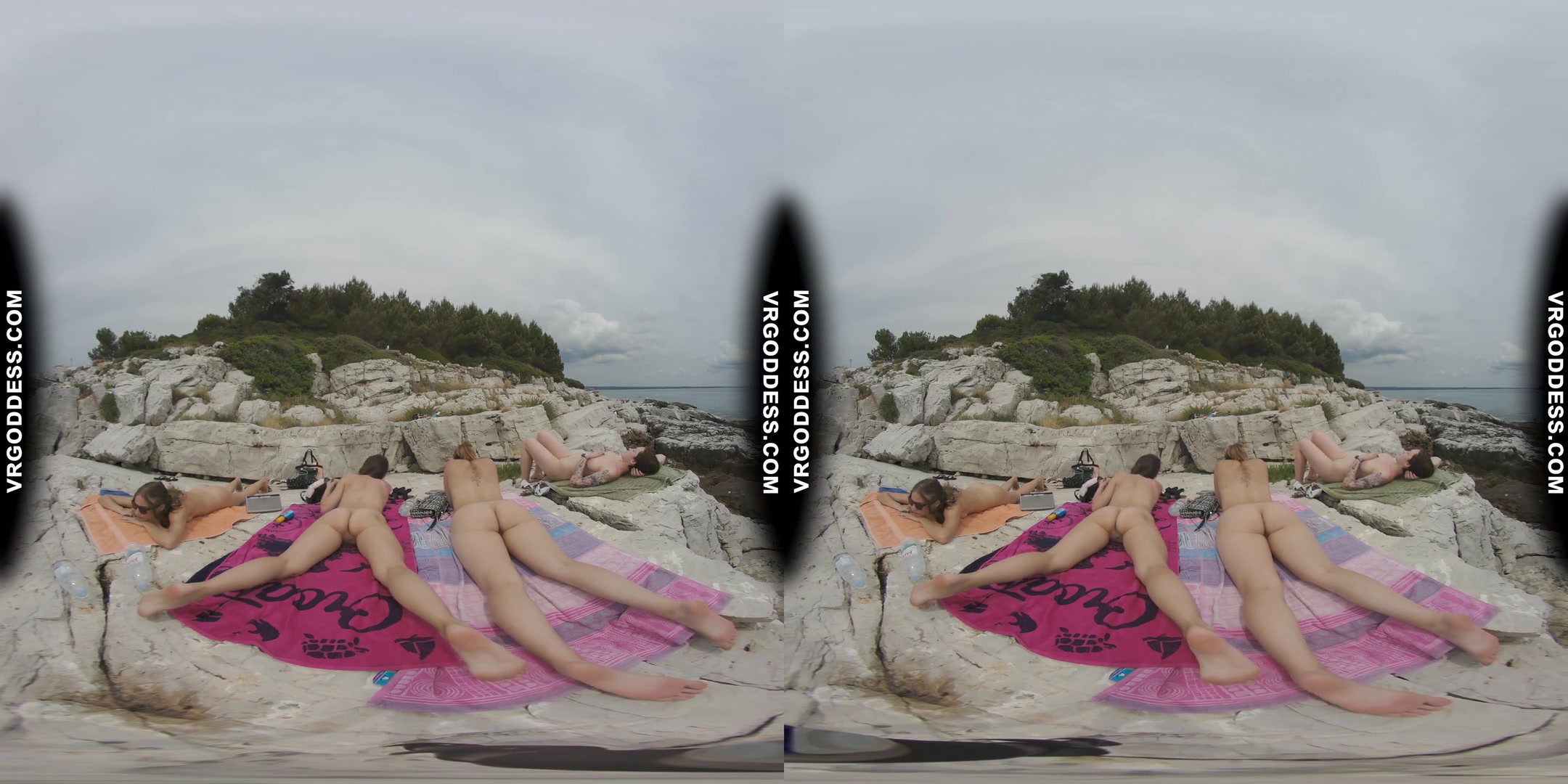 Four Hot Goddesses Sunbathing And Chilling On Nude Beach On Vacation