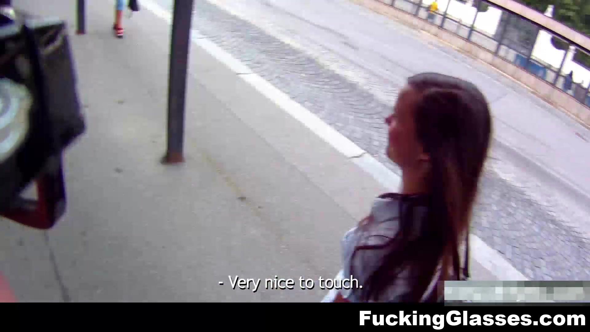 Fucking Glasses - Fucked for cash near the bus stop