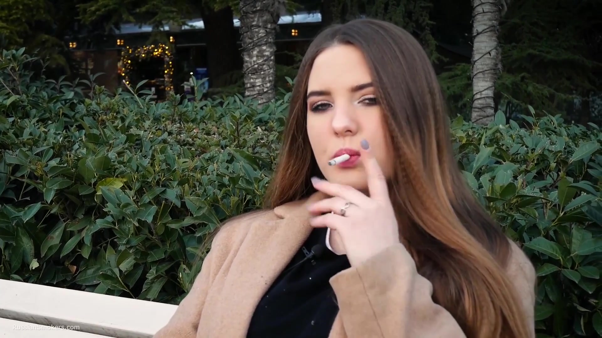 Russian Girl Spends Her Lunch Break Smoking 3 Cigs In A Row
