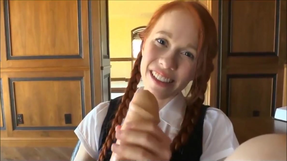 Slender Ginger teen 18+ Playing With Her Massive Dildo