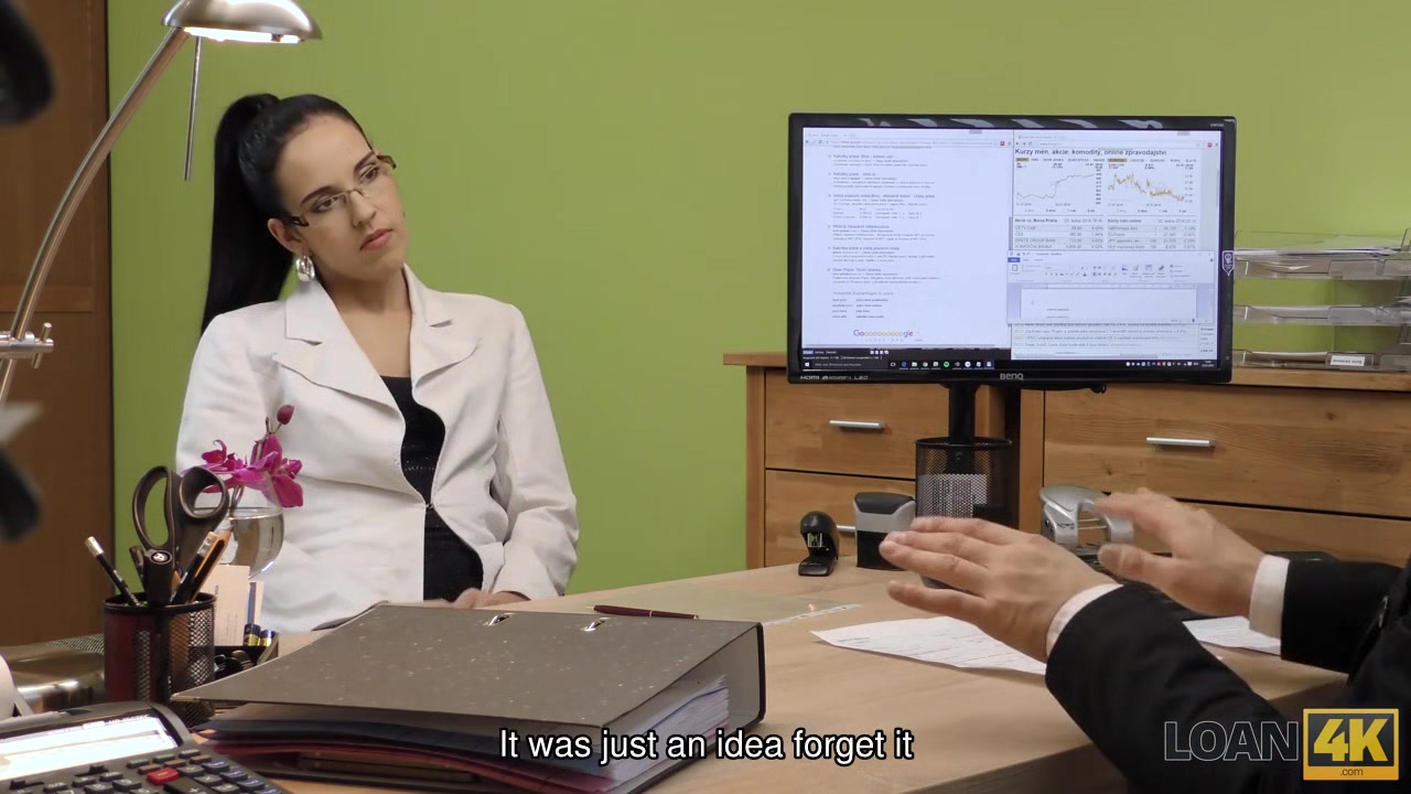 LOAN4K. Hot Elis with glasses gives pussy for drilling to loan agent