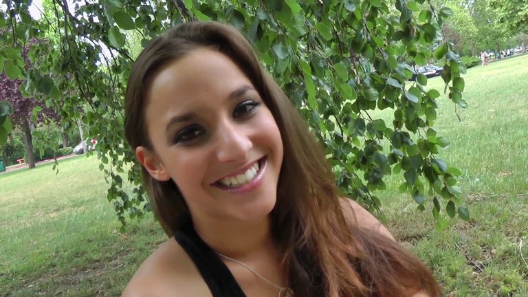 Hot brunette has fuck in a forest