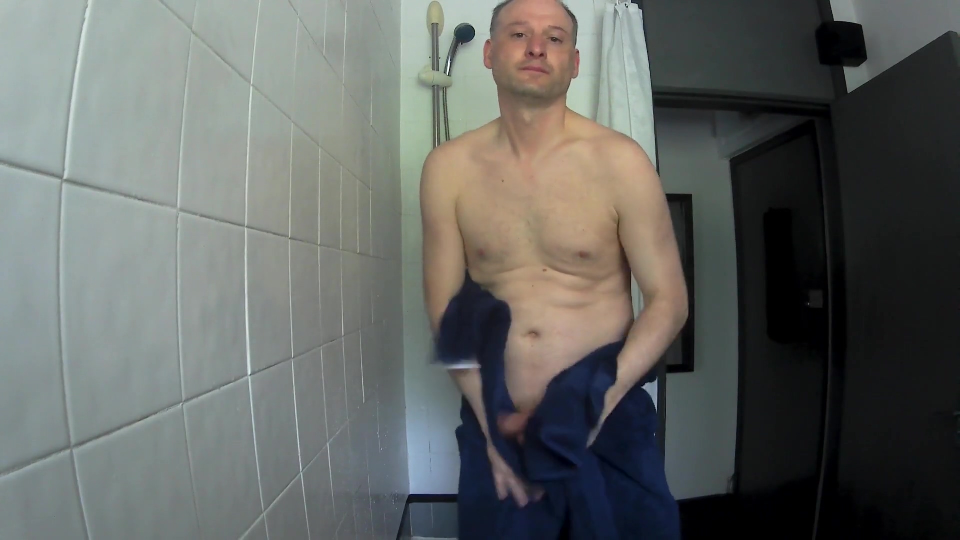 Kudoslong Showers His Uncut Cock Is Small And Flaccid He Washes Towels Down And Gets Dressed
