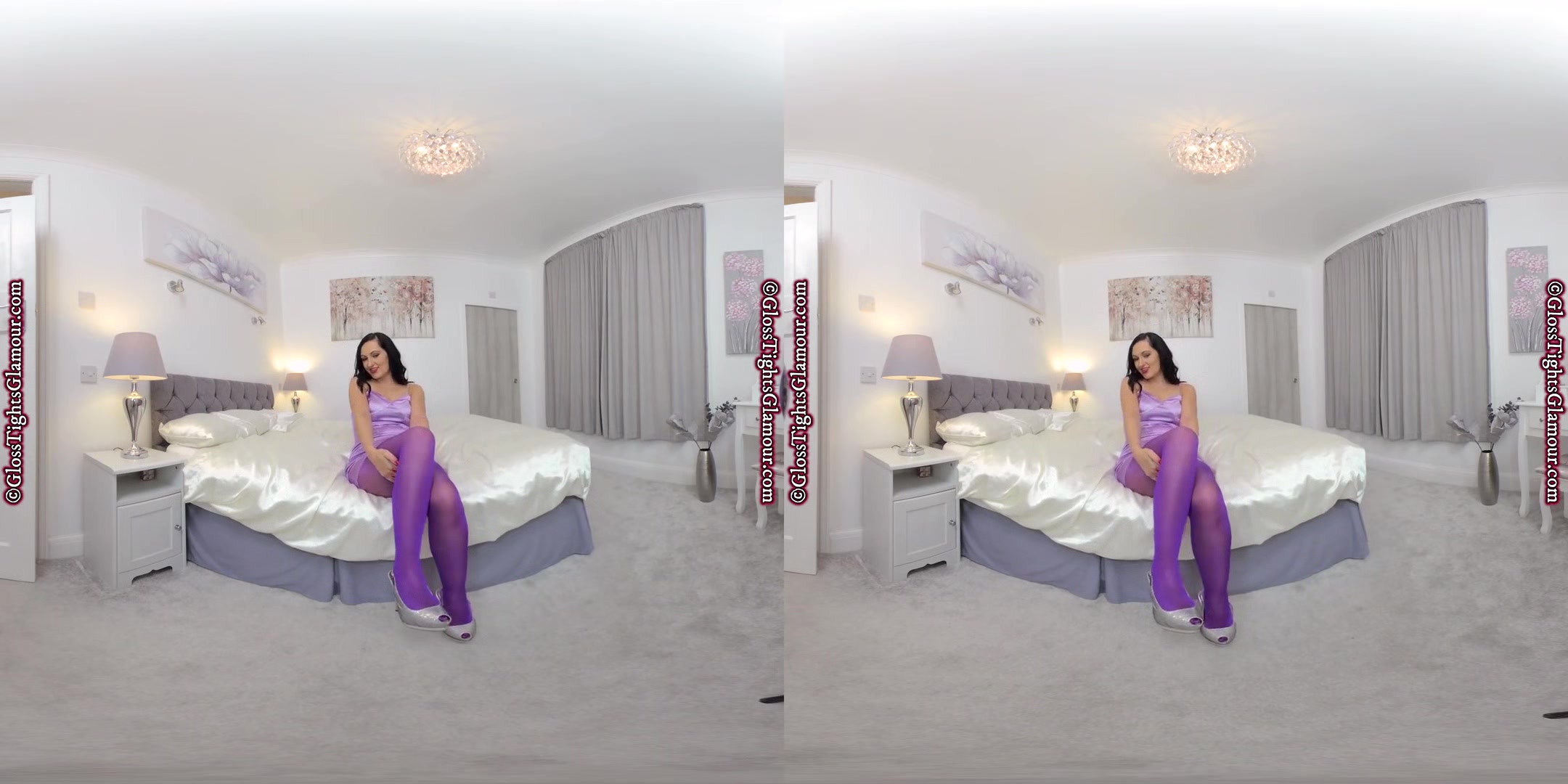 Satin Seduction JOI; Curvy and Beautiful Babe with Shiny Stockings and Big Tits