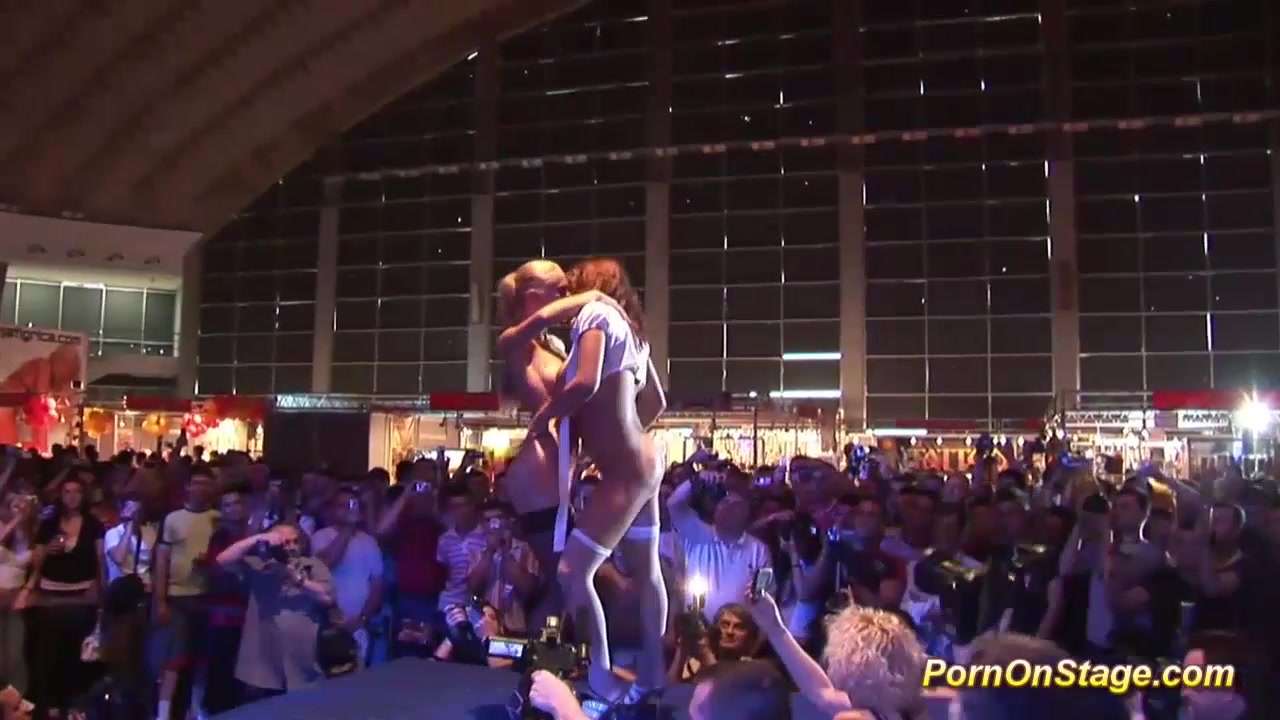 lesbian pornshow on public stage